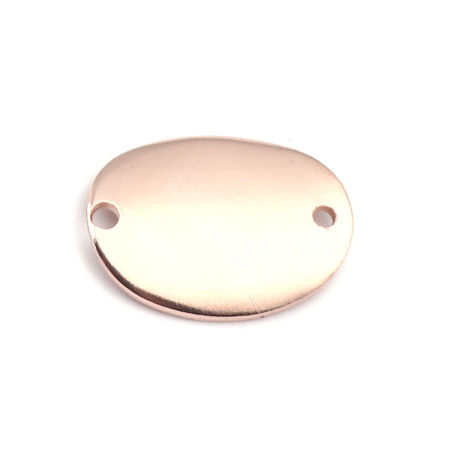 Picture of Brass Connectors Oval Rose Gold Curve 19mm x 14mm, 5 PCs
