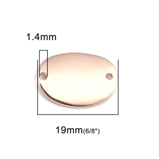 真鍮 コネクター 楕円形 ローズゴールド カーブ 19mm x 14mm、 5 個                                                                                                                                                                                                                      の画像