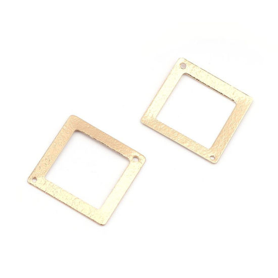 Picture of Brass Connectors Square Silver Tone Hollow 22mm x 22mm, 5 PCs                                                                                                                                                                                                 