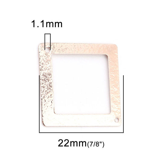 Picture of Brass Connectors Square Rose Gold Hollow 22mm x 22mm, 5 PCs                                                                                                                                                                                                   