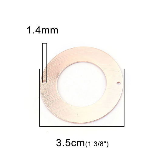Picture of Brass Connectors Circle Ring Rose Gold Hollow 3.5cm Dia., 5 PCs                                                                                                                                                                                               