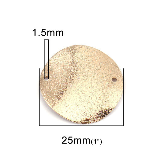 真鍮 コネクター 円形 金メッキ スターダスト 25mm 直径、 5 個                                                                                                                                                                                                                           の画像