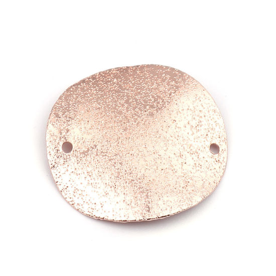 真鍮 コネクター 円形 ローズゴールド スターダスト 25mm 直径、 5 個                                                                                                                                                                                                                        の画像