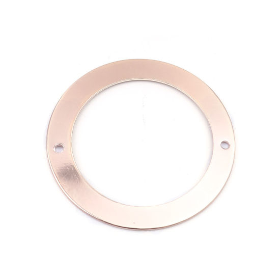 Imagen de Latón Conectores Anillo Oro Rosa Hueco 4cm Dia., 5 Unidades