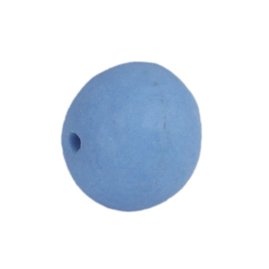 Image de Perles en Céramique Rond Bleu Clair 11mm Dia, Taille de Trou: 1.4mm, 20 Pcs
