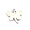 Picture of 304 Stainless Steel Insect Charms Butterfly Animal Gold Plated 9mm x 9mm, 5 PCs