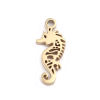 Picture of 304 Stainless Steel Ocean Jewelry Charms 18K Real Gold Plated Seahorse Animal 12mm x 5mm, 2 PCs