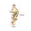 Picture of 304 Stainless Steel Ocean Jewelry Charms 18K Real Gold Plated Seahorse Animal 12mm x 5mm, 2 PCs
