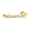 Picture of 304 Stainless Steel Connectors Charms Pendants 18K Real Gold Plated Message " Benda " 3.3cm x 0.9cm, 2 PCs