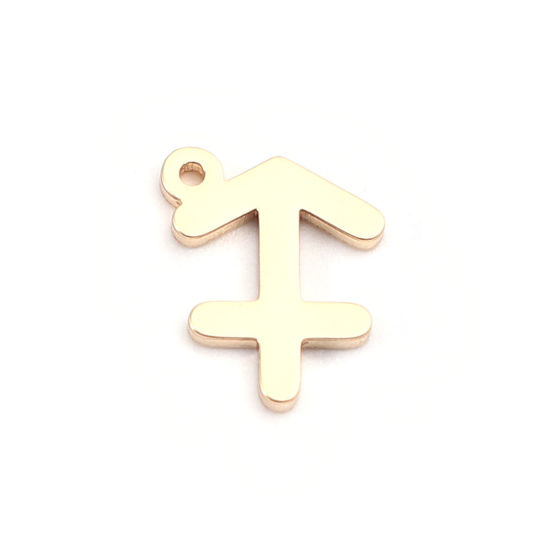 Picture of 304 Stainless Steel Charms 18K Real Gold Plated Sagittarius Sign Of Zodiac Constellations 10mm x 8mm, 2 PCs