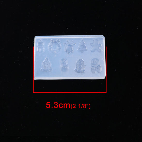 Imagen de Silicona Molde Rectángulo Transparente Navidad 5.3cm x 3.2cm, 1 Unidad
