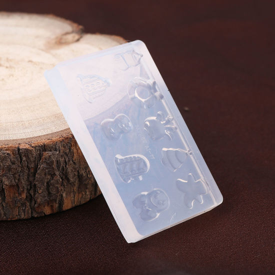 Imagen de Silicona Molde Rectángulo Transparente Navidad 5.3cm x 3.2cm, 1 Unidad