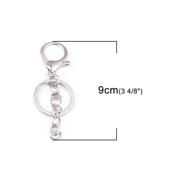Picture of Zinc Based Alloy Keychain & Keyring Silver Tone 9cm x 3cm, 5 PCs