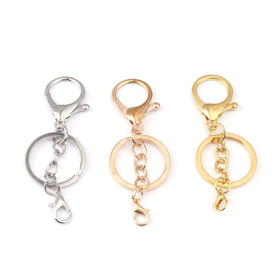 Picture of Zinc Based Alloy Keychain & Keyring Silver Tone 7.6cm x 3cm, 5 PCs