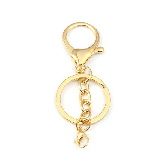 Picture of Zinc Based Alloy Keychain & Keyring Gold Plated 8.4cm x 3cm, 5 PCs