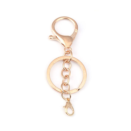Picture of Zinc Based Alloy Keychain & Keyring KC Gold Plated 8.6cm x 3cm, 5 PCs