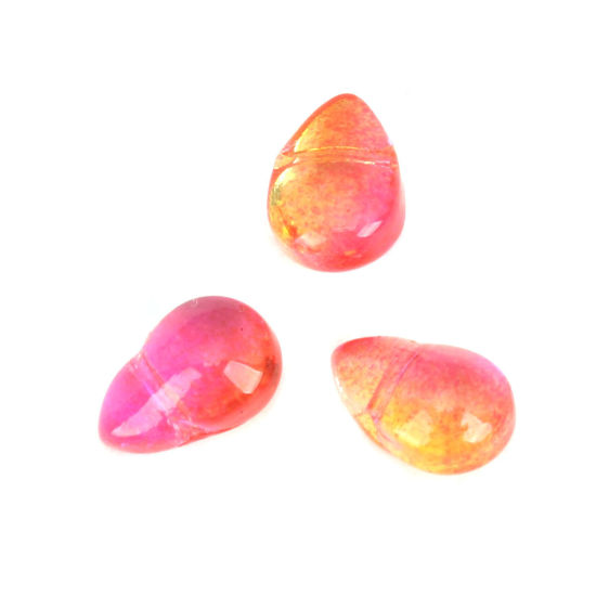 Image de Perles en Verre Goutte d'Eau Multicolore 9mm x 6mm, Trou: 0.9mm, 25 Pcs