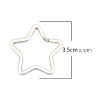 Picture of 304 Stainless Steel Keychain & Keyring Star Silver Tone 3.5cm x 3.4cm, 30 PCs