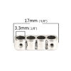 Picture of Zinc Based Alloy Beads 4 Holes Cylinder Antique Silver Color About 17mm x 5mm, Hole: Approx 3.3mm, 50 PCs