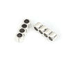 Picture of Zinc Based Alloy Beads 4 Holes Cylinder Antique Silver Color About 17mm x 5mm, Hole: Approx 3.3mm, 50 PCs
