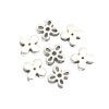 Bild von Zinklegierung Slider Schiebeperlen Perlen Blumen Antiksilber ca. 13mm x 13mm, Loch:ca. 10.4mm x 4.4mm 50 Stück