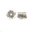 Picture of Zinc Based Alloy Slide Beads Flower Antique Silver Color About 15mm x 14mm, Hole:Approx 10.4mm x 2.5mm 50 PCs