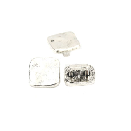 Zinc Based Alloy Slide Beads Square Antique Silver Color About 11mm x 11mm, Hole:Approx 4mm x 2mm 50 PCs