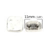 Picture of Zinc Based Alloy Slide Beads Square Antique Silver Color About 11mm x 11mm, Hole:Approx 4mm x 2mm 50 PCs