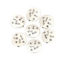 Picture of Zinc Based Alloy Beads Flat Round Antique Silver Color Flower About 15mm x 14mm, Hole: Approx 1.4mm, 10 PCs