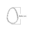 Picture of Zinc Based Alloy Connectors Irregular Silver Plated 4cm x 2.7cm, 10 PCs