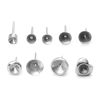 Picture of 304 Stainless Steel Ear Post Stud Earrings Round Silver Tone (Can Hold ss16 Pointed Back Rhinestone) 4mm Dia., Post/ Wire Size: (21 gauge), 100 PCs