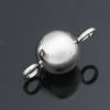 Picture of 304 Stainless Steel Connectors Ball Silver Tone 12mm x 6mm, 20 PCs
