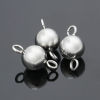 Picture of 304 Stainless Steel Connectors Ball Silver Tone 12mm x 6mm, 20 PCs