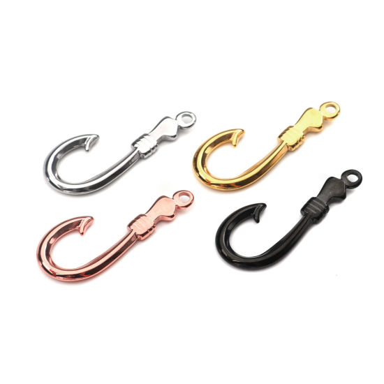 Изображение 304 Нержавеющая Сталь Подвески Крючок Серебряный Тон 3.7см x 1.5см, 1 ШТ