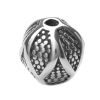 Picture of 304 Stainless Steel Beads Round Antique Silver Color Rhombus About 9mm Dia., Hole: Approx 1.8mm, 1 Piece