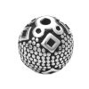 Picture of 304 Stainless Steel Beads Round Antique Silver Color Rhombus About 9mm Dia., Hole: Approx 1.8mm, 1 Piece