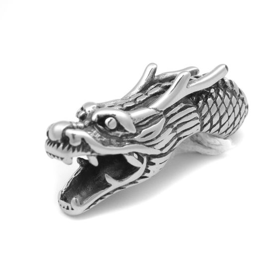 Immagine di 304 Acciaio Inossidabile Perline Drago Argento Antico 3.6cm x 1.1cm, Buco: Circa 6mm, 1 Pz