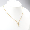 Picture of Stainless Steel & Copper Micro Pave Necklace Gold Plated Key Clear Cubic Zirconia 45cm(17 6/8") long, 1 Piece