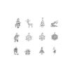 Picture of Zinc Based Alloy Charms Sika Deer Antique Silver Color Christmas Tree 27mm x 13mm - 17mm x 8mm, 1 Set ( 12 PCs/Set)