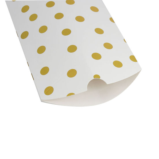 Bild von Versand Kartons Kissen Weiß & Gelb PunktMuster 16.5cmx 9.7cm , 10 Stück
