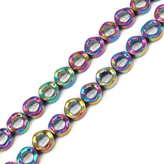 Image de Perles en Hématite （ Naturel ） Annulaire Multicolore Env. 12mm Dia, Trou: env. 1.1mm, 43cm long, 1 Enfilade (Env. 34 Pcs/Enfilade)