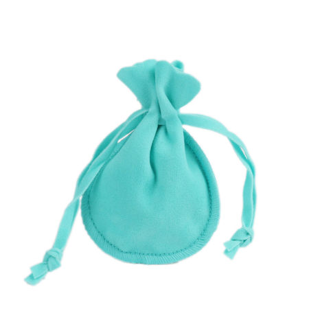 Bild von Veloursamt Kordelzug Beutel Flaschenkürbis Hellblau 9cm x 6.5cm, 5 Stück