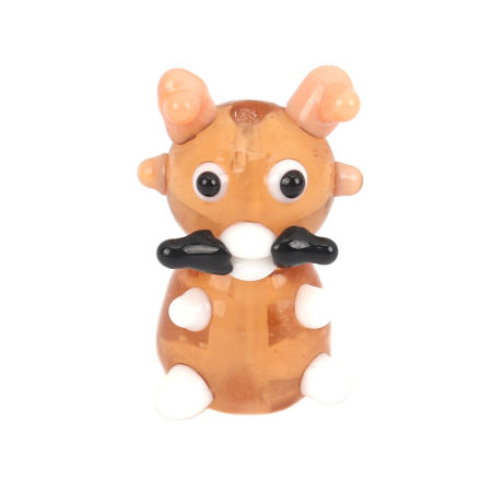 Lampwork Glass Beads Deer Animal Coffee About 23mm x 13mm, Hole: Approx 1.8mm, 2 PCs