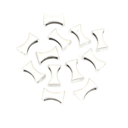 Цинковый Сплав ползунок Бусины Бесформенный Античное Серебро, Около 14мм x 9мм, Отверстие:около 10.6мм x 2.6мм шнур) 50 ШТ