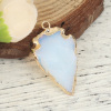 Picture of (Grade A) Opal ( Synthetic ) Pendants Gold Plated White Arrowhead 3.4cm x 2cm, 1 Piece