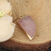 Picture of (Grade A) Rose Quartz ( Natural ) Charms Gold Plated Light Pink Knife 27mm x 14mm, 1 Piece