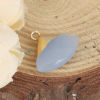 Bild von (Klasse B) Stein ( Natur ) Charms Fächer-Form Vergoldet Hellblau Facettiert 19mm x 17mm, 1 Stück