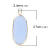 Picture of Glass Pendants Oval Gold Plated Light Blue 3.7cm x 1.6cm, 1 Piece