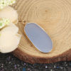 Picture of Glass Pendants Oval Gold Plated Light Blue 3.7cm x 1.6cm, 1 Piece