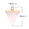 Picture of (Grade A) Rose Quartz ( Natural ) Charms Gold Plated Light Pink Cone 24mm x 20mm, 1 Piece